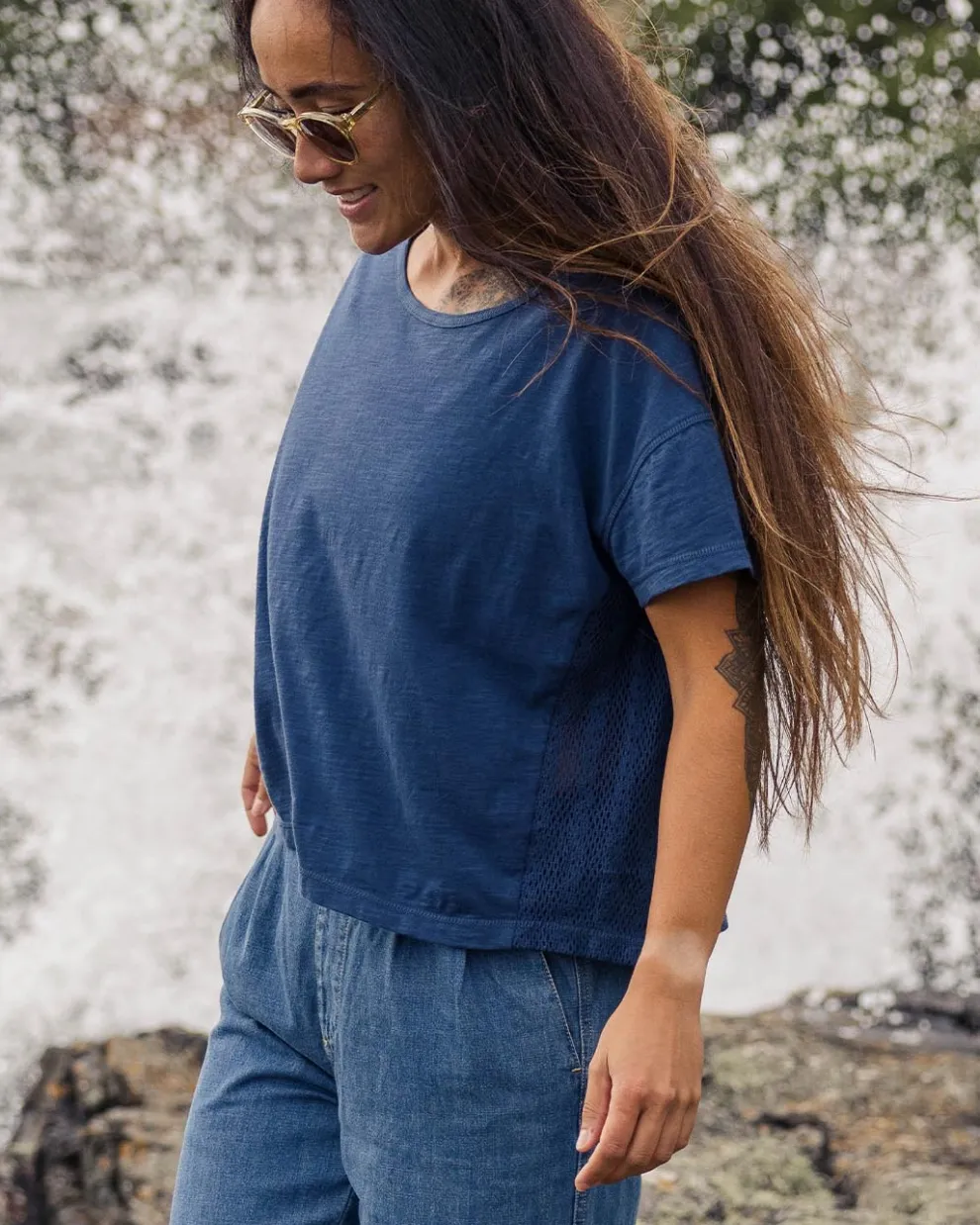 Magnolia Recycled Cotton Crochet Trim T-Shirt