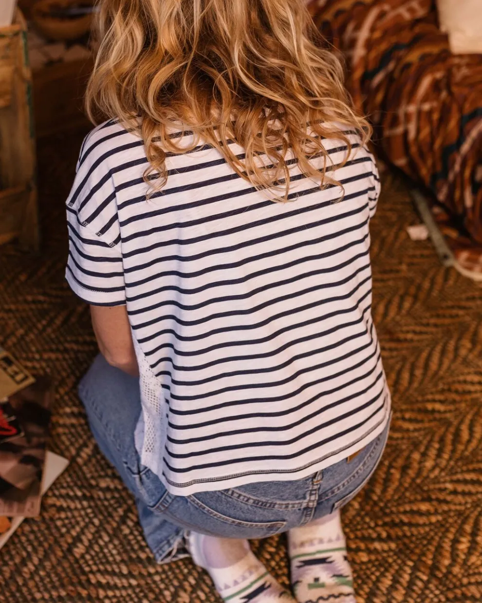 Magnolia Recycled Cotton Crochet Trim T-Shirt