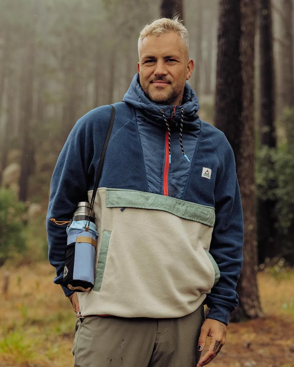 Woodland Hooded 1/2 Zip Recycled Polar Fleece