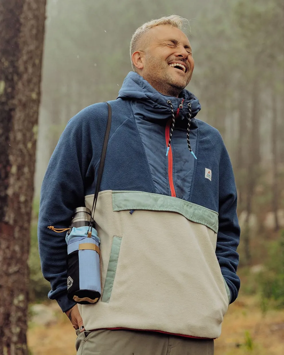 Woodland Hooded 1/2 Zip Recycled Polar Fleece